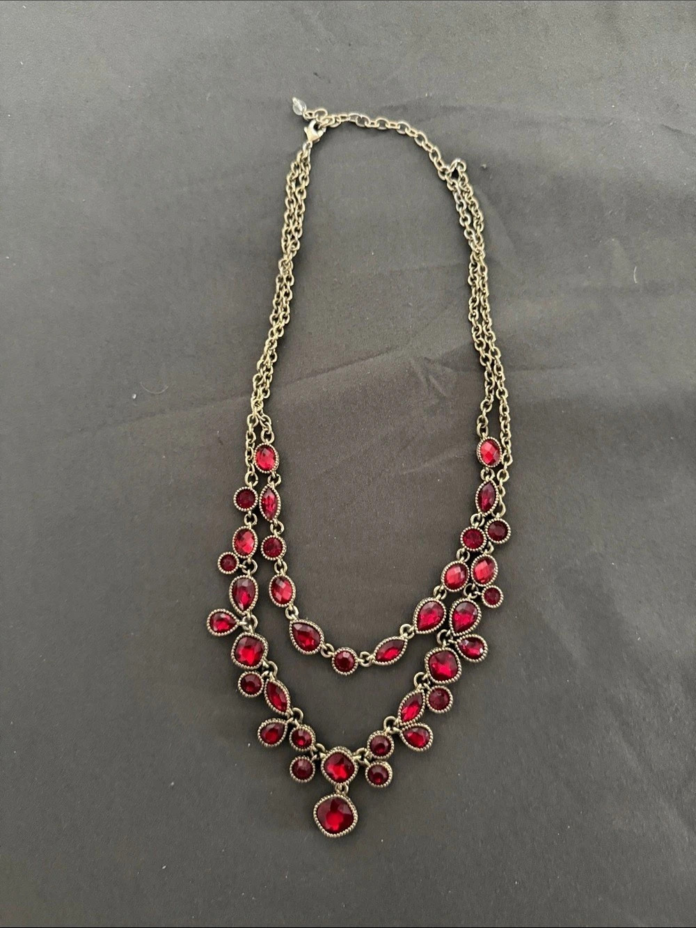 Red Statement Necklace Like New